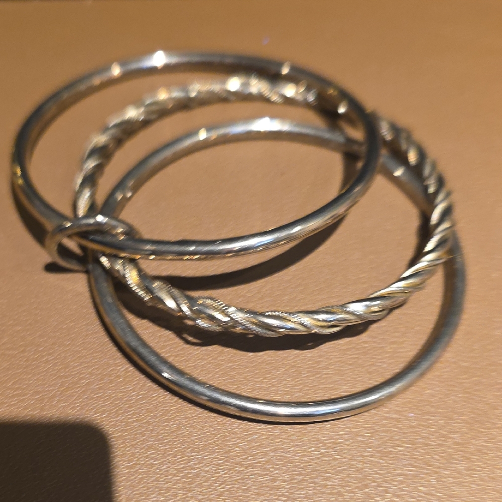 Source Unknown Silver Twisted Cable Multi-Band Br… - image 4